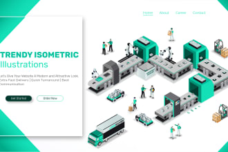 design 3d or isometric infographic illustration for website