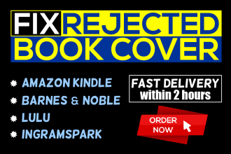 format, resize, edit, fix rejected book cover for ebook and paperback
