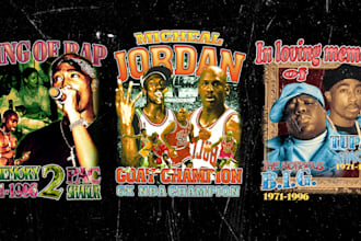 design any custom vintage 90s bootleg rap t shirt for you