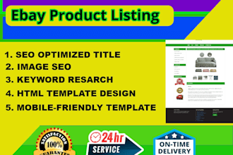 do ebay listing optimization with ebay template design