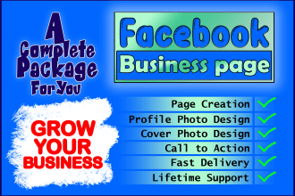 do facebook business page creation ,  page setup , organic promotion