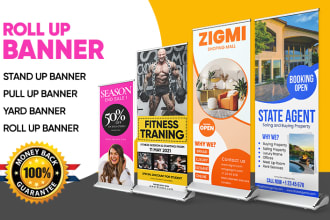 roll up banner design, pull up banner and trade show banner