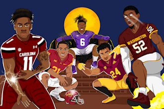 draw sports illustration for you