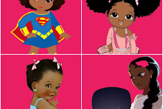 draw black african american children book illustration