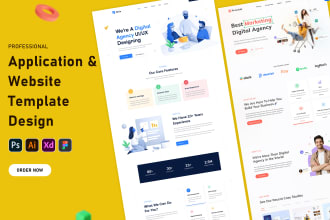 design web and app template in PSD, xd, figma website design