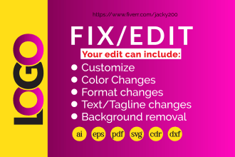convert logo to vector, edit, modify, business cards edit