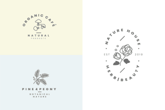 design an elegant feminine hand drawn botanical boho logo