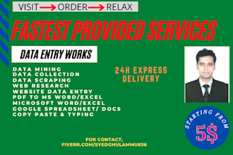 do fastest data entry, copy paste, web research