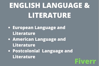 research and write on european, american, and postcolonial  literature topics