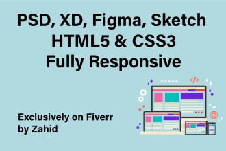 convert PSD, figma, xd, sketch to HTML5 and css3