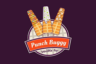 design punch buggy waffle pop logo in 1 day