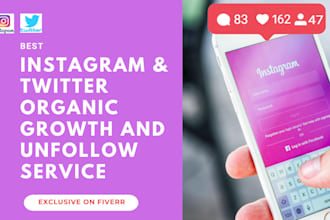 professionally follow unfollow instagram and twitter