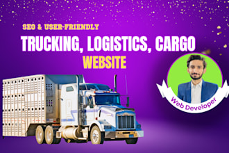 design logistics, trucking, cargo, transport website in wordpress