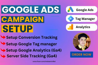 setup for you google ads adwords PPC campaign, conversion tracking, tag manager