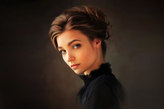 draw any photo as a realistic digital portrait oil painting