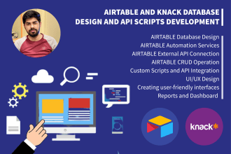 create knack and airtable database aestethtically with API support