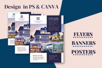design poster flyer online marketing posts with canva