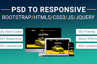 convert psd to html, psd, figma to bootstrap html