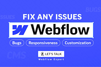 fix webflow issues, bugs, responsiveness and any problems