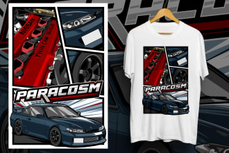 make a vector art from your car image with comic strip style