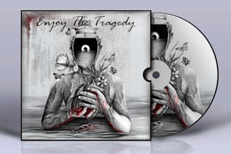 illustrate album cover design, cover art for your music
