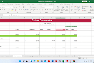 draft financial statements in excel