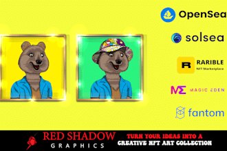 design unique nft art with smart contract and minting website