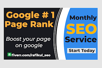 provide monthly SEO service for google top ranking