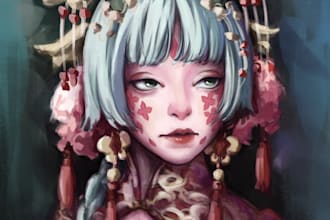 draw semi realistic art base on references you give