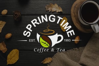 design coffee shop, fast food and sea food logo