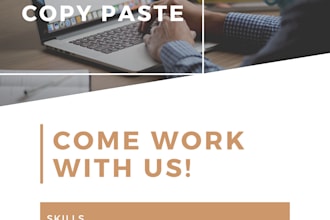 do data entry in form of copy pasting