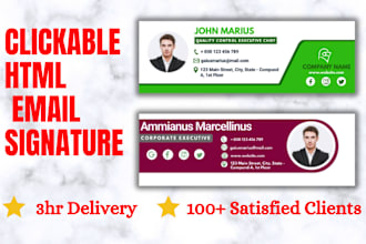 do luxury clickable HTML email signature and stationary set