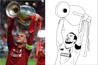 draw detailed vector line art , silhouette of your image