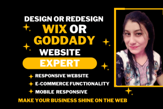 design elite wix or godaddy website for you