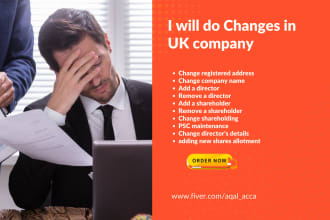 do UK company changes adding new director shareholder, change address etc