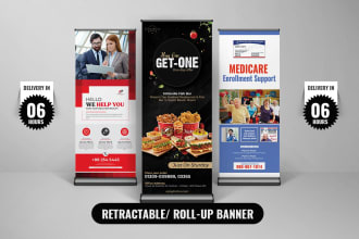 do rollup banners, retractable banners, billboards design