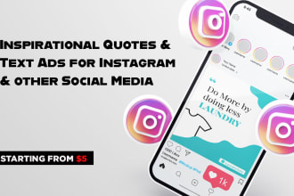 design custom inspirational quotes text ads for instagram