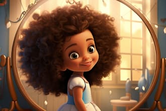 draw children story book illustration