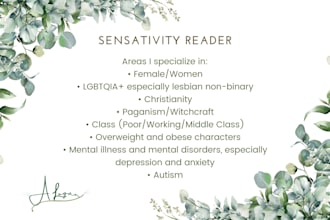 be your professional sensitivity reader