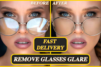 remove glasses glare and edit your photo with fast delivery