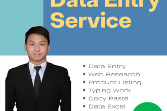 data entry, copy paste and excel data entry work for you