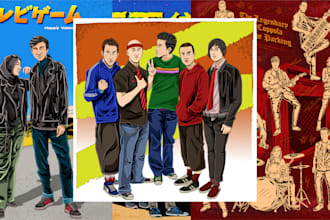 draw yourself or family group portrait into cartoon