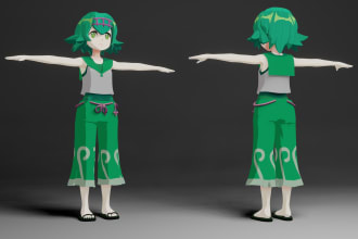 do 3d anime model, custom vrchat avatar for vrc, vtubing, PC or quest