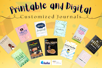 design digital and print ready custom journals workbooks and planners