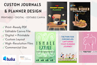 design book interiors, journals, planners, workbooks and KDP layouts