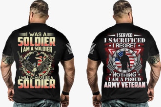 create custom t shirt design and usa flag military veteran t shirt design