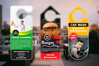 design real estate, lawn care, solar plumbing door hanger