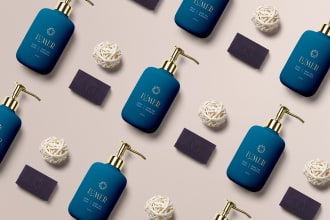 create a modern cosmetics packaging label design