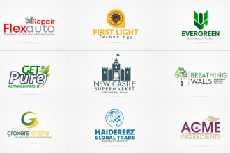 design minimalist, modern, and vintage, business logo with copyrights
