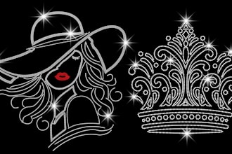 professional rhinestone design for tshirts custom artwork